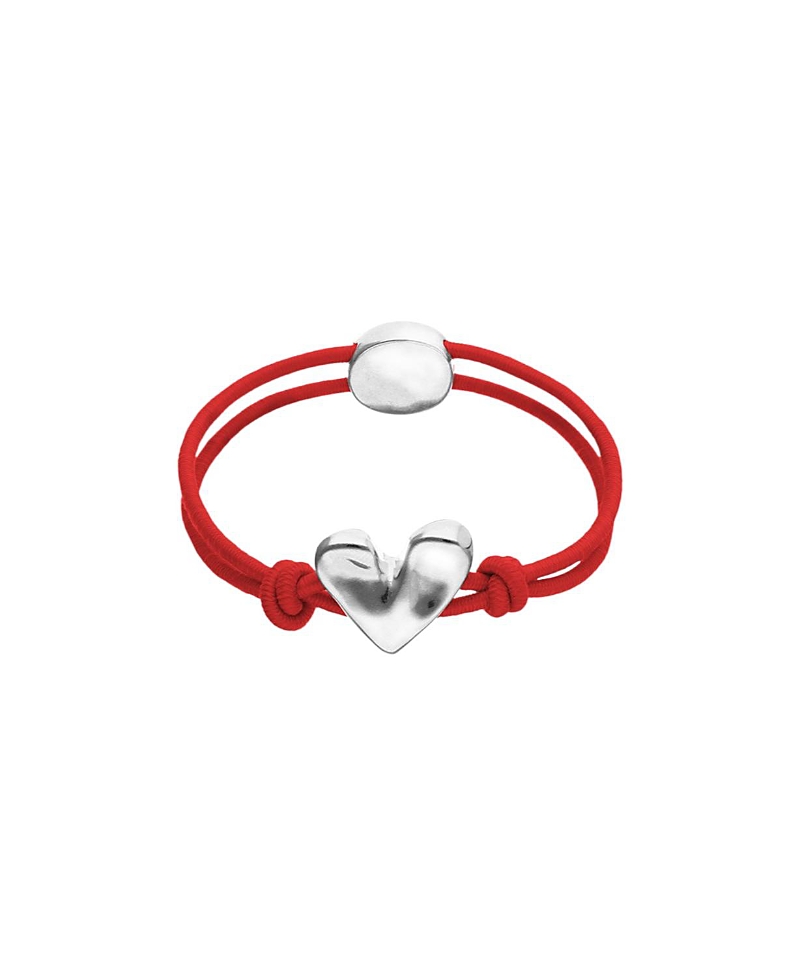 Unode50 Elastic Thread Bracelet with Sterling Silver Plated Heart · M