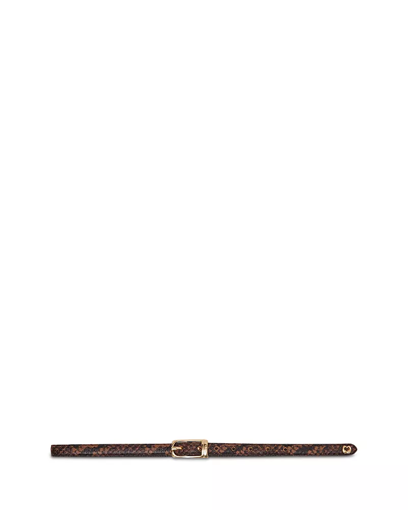 Maje Women's Slim Embossed Leather Belt
