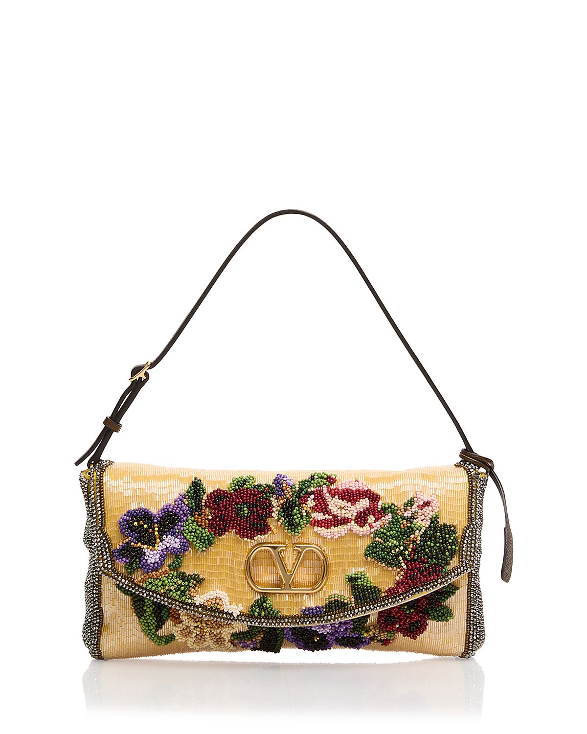 Valentino Garavani Crystal Trim Beaded Shoulder Bag