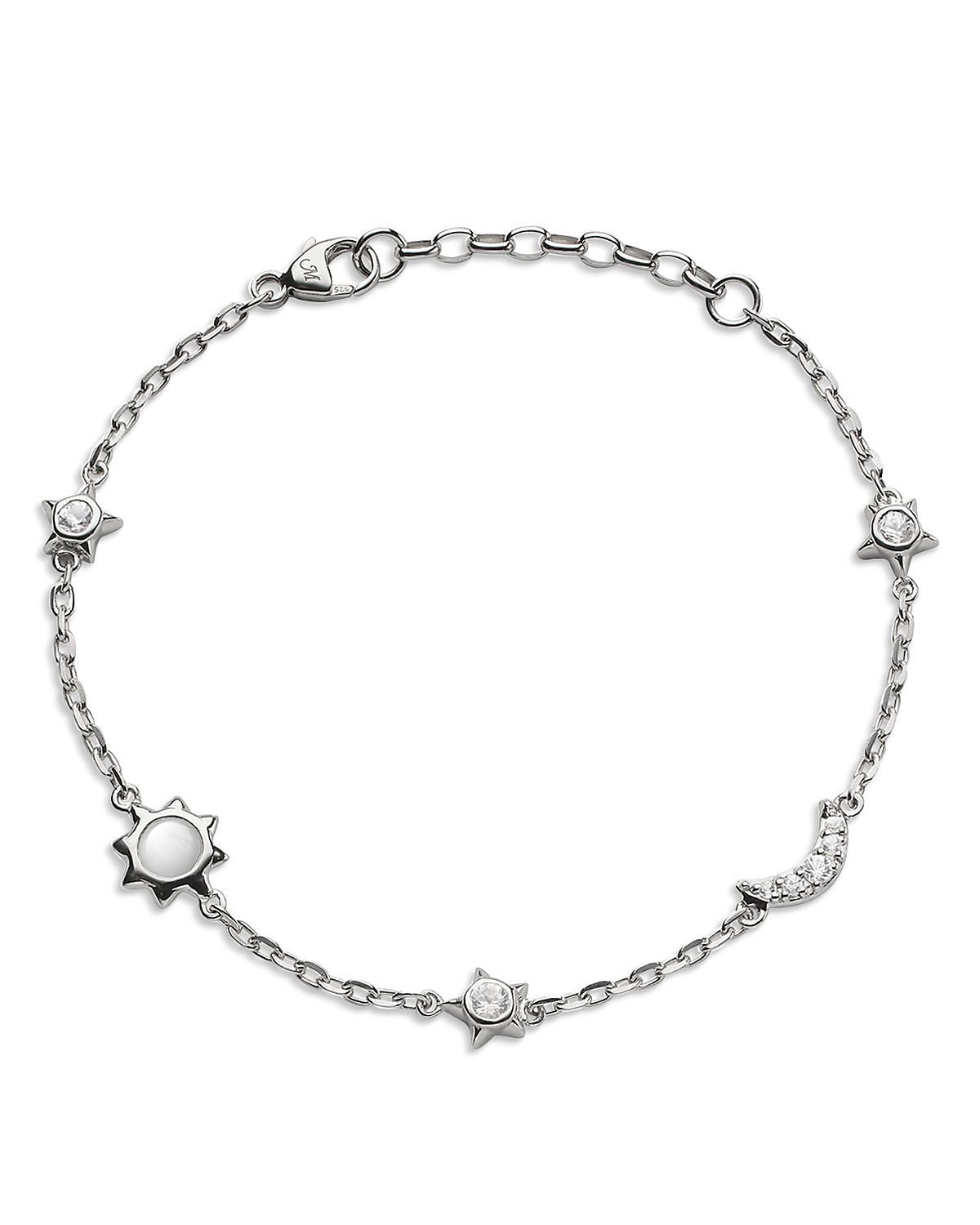 Monica Rich Kosann Sterling Silver White Sapphire & Moonstone Bracelet