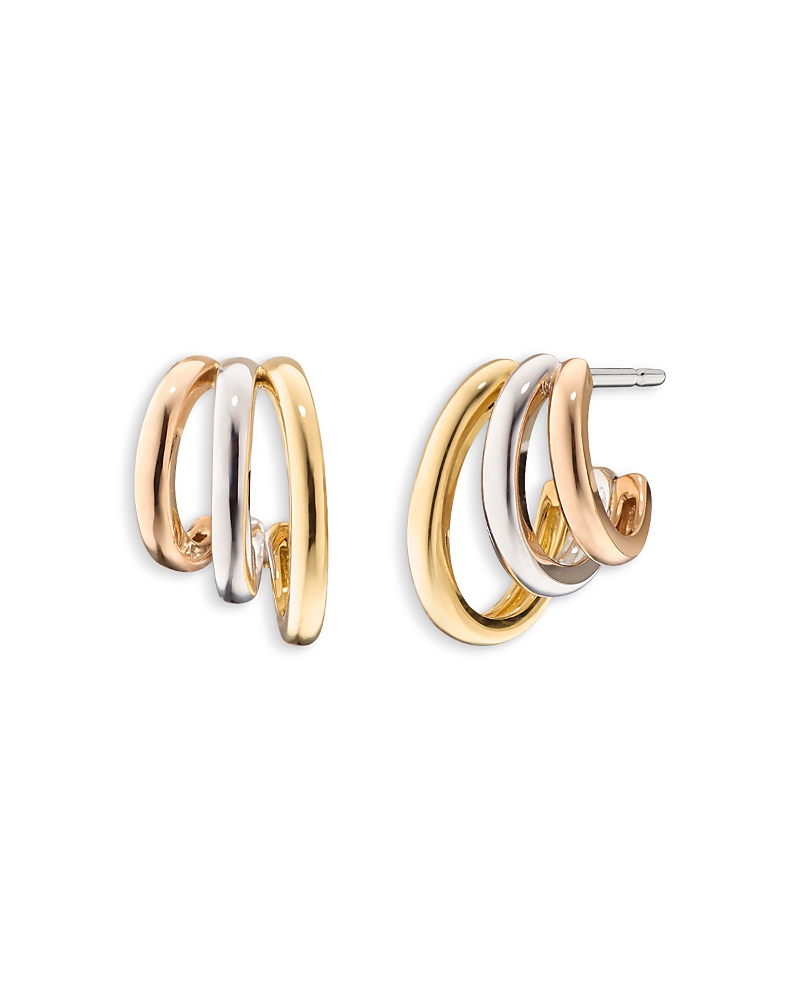 Monica Rich Kosann 18K Tricolor Gold Sun Moon & Stars Saturn Hoop Earrings · OS