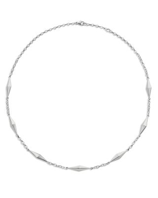 Sterling Silver Points North Necklace, 17"
