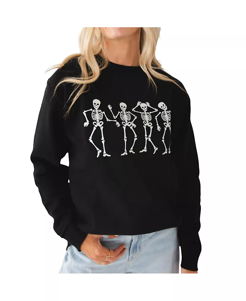 Sweet Wink Women's Glow In The Dark Silly Skelly Halloween Sweatshirt