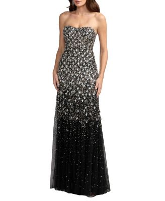  Strapless Sweetheart Embellished A-Line Gown