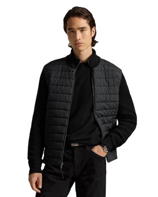 Hybrid Wool Full Zip Mockneck Sweater