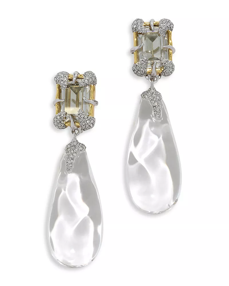Alexis Bittar Silverlake Crystal & Lucite Clip On Statement Earrings