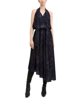 Bradley Printed Crepe De Chine Tie Neck Dress