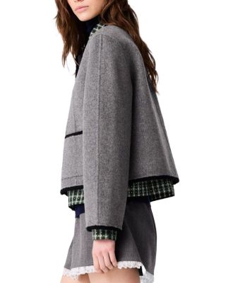 Gardenia Wool Blend Double Faced Short Coat - thumbnail 4