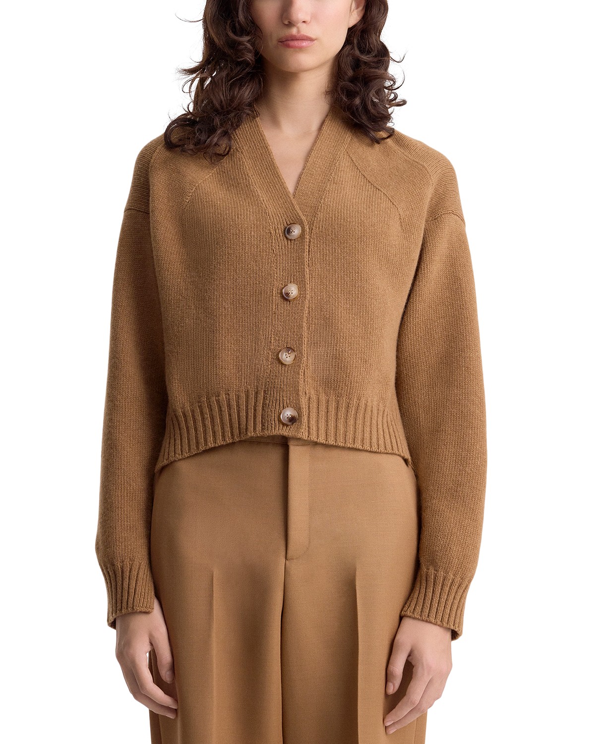 Enika Wool & Cashmere Cropped Cardigan