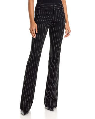 Mid Rise Cotton Blend Flare Jeans in Black/Clear Crystal