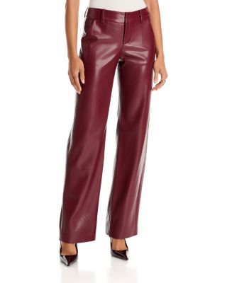 Alexander Mid Rise Faux Leather Trousers