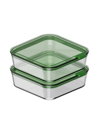  Stack Glass Container, 5.6 Cup, Set of 2