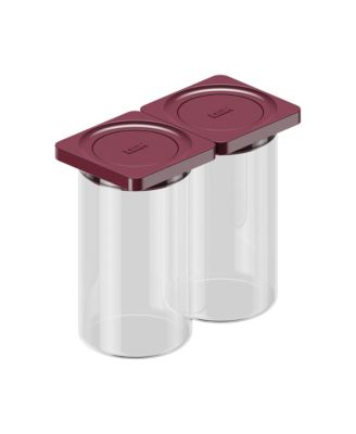  Press Glass Medium 2 Pack Food Storage Canister