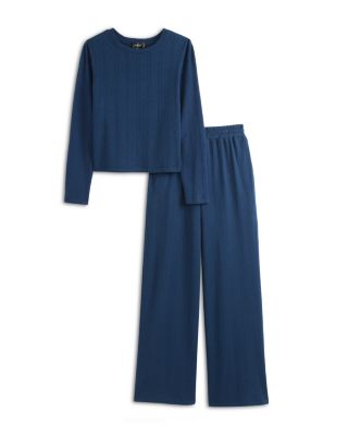 Girls' Long Sleeved Crewneck Pointelle Tee & Pull On Pants, Big Kid - Exclusive