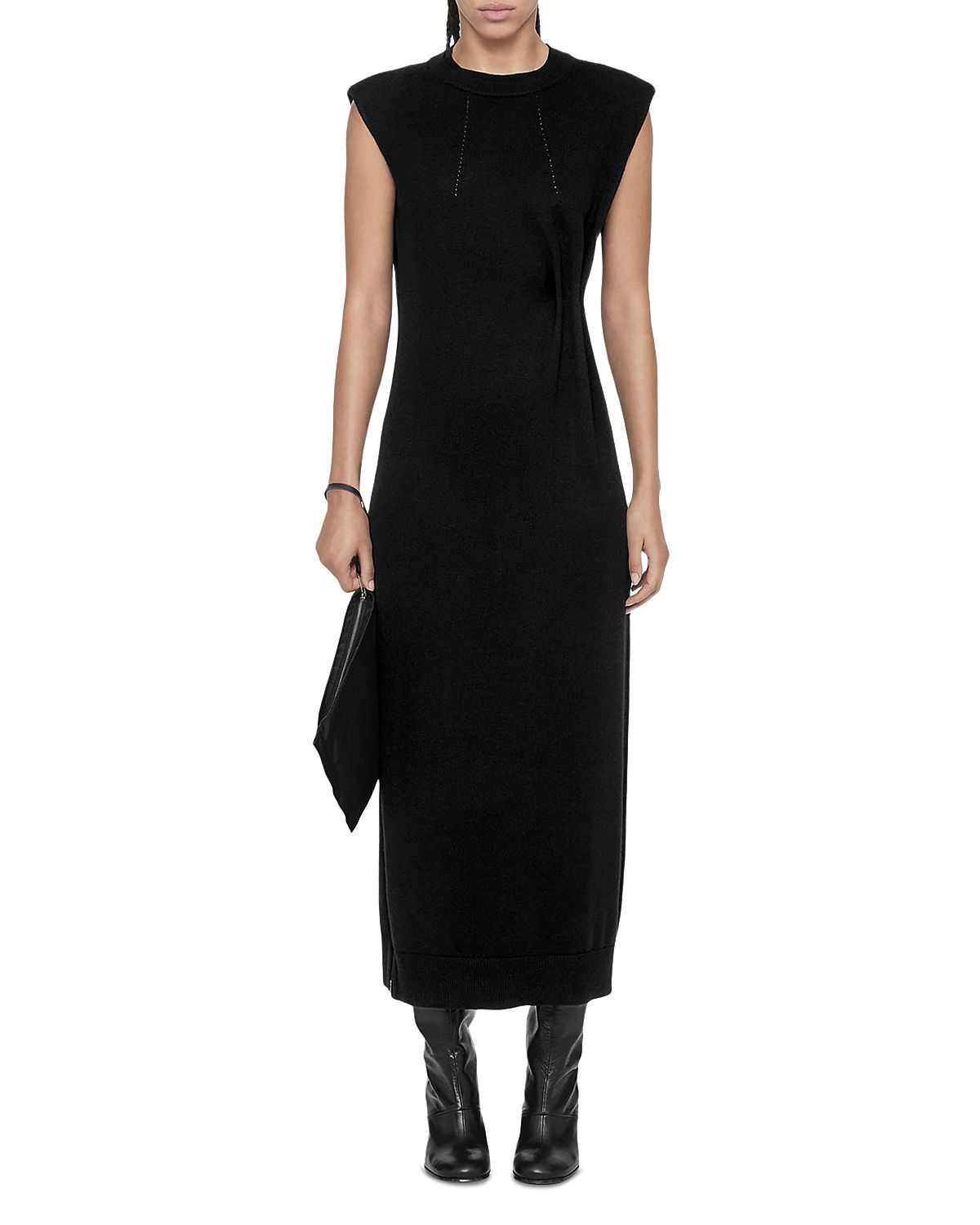 Allsaints Kayla Merino Wool Midi Dress
