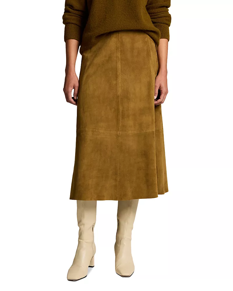Vince Suede Midi Skirt