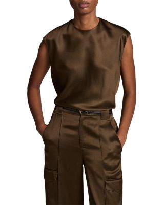 Relaxed Cap Sleeve Satin Top