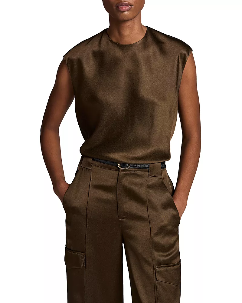 Vince Relaxed Cap Sleeve Satin Top