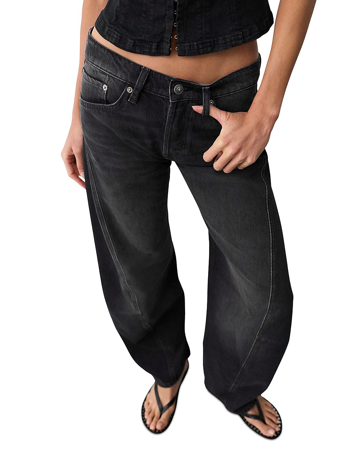 Free People Fable Cotton High Rise Twisted Seam Jeans