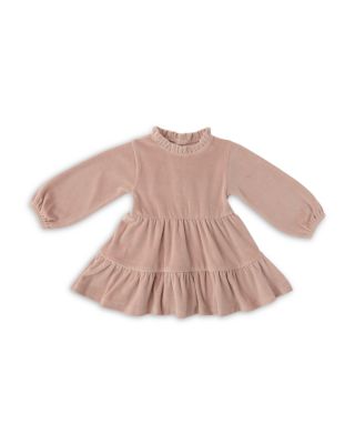 Girls' Velour Tiered Long Sleeves Dress - Baby