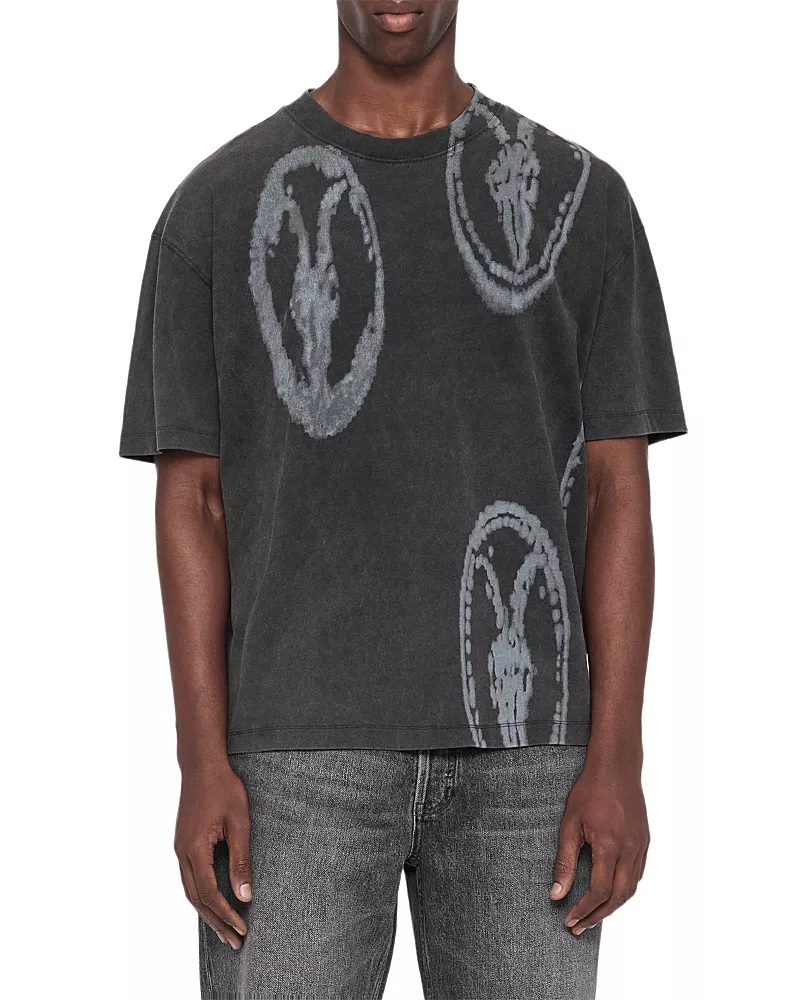 Allsaints Cotton Ram Skull Graphic Crewneck T-Shirt
