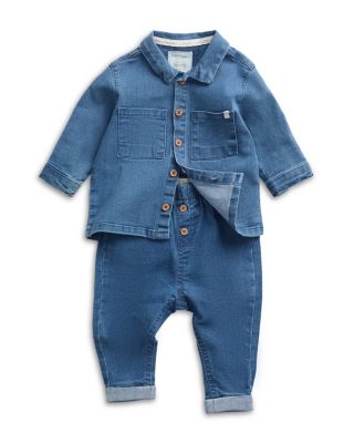 Unisex Cotton Blend Long Sleeved Denim Top & Denim Trousers