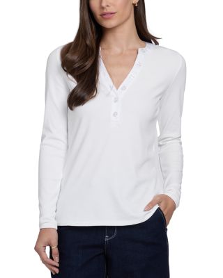 Nydj Emery Ribbed Henley Top
