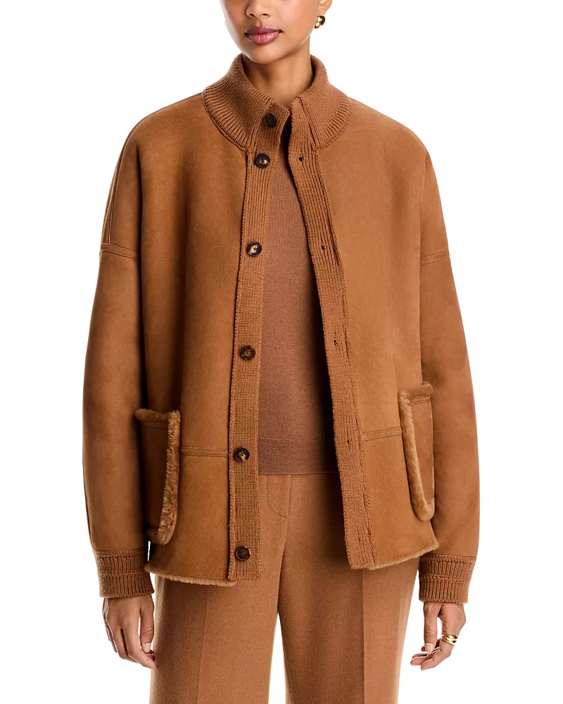 Lafayette 148 New York Reversible Shearling Bomber Jacket