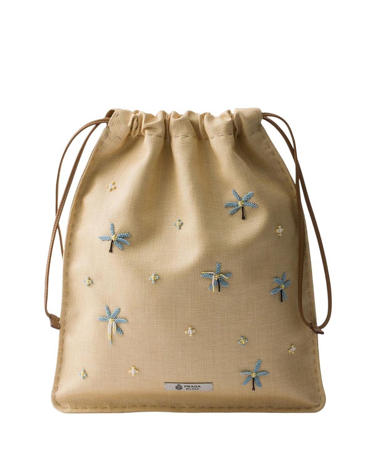 Prada Wish Embroidered Canvas Pouch