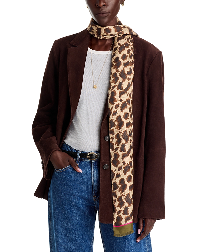 Echo Leopard Silk Scarf In Animal Print