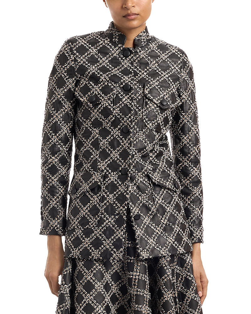 Liberowe Raja Embroidered Leather Jacket In Black