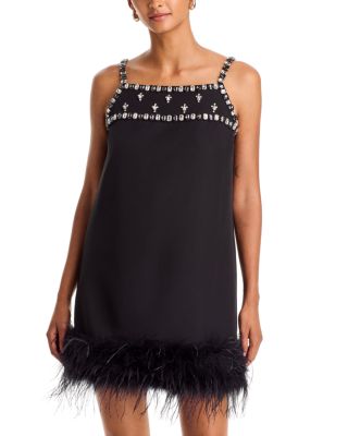 Feather Embellished Tank Dress - Exclusive