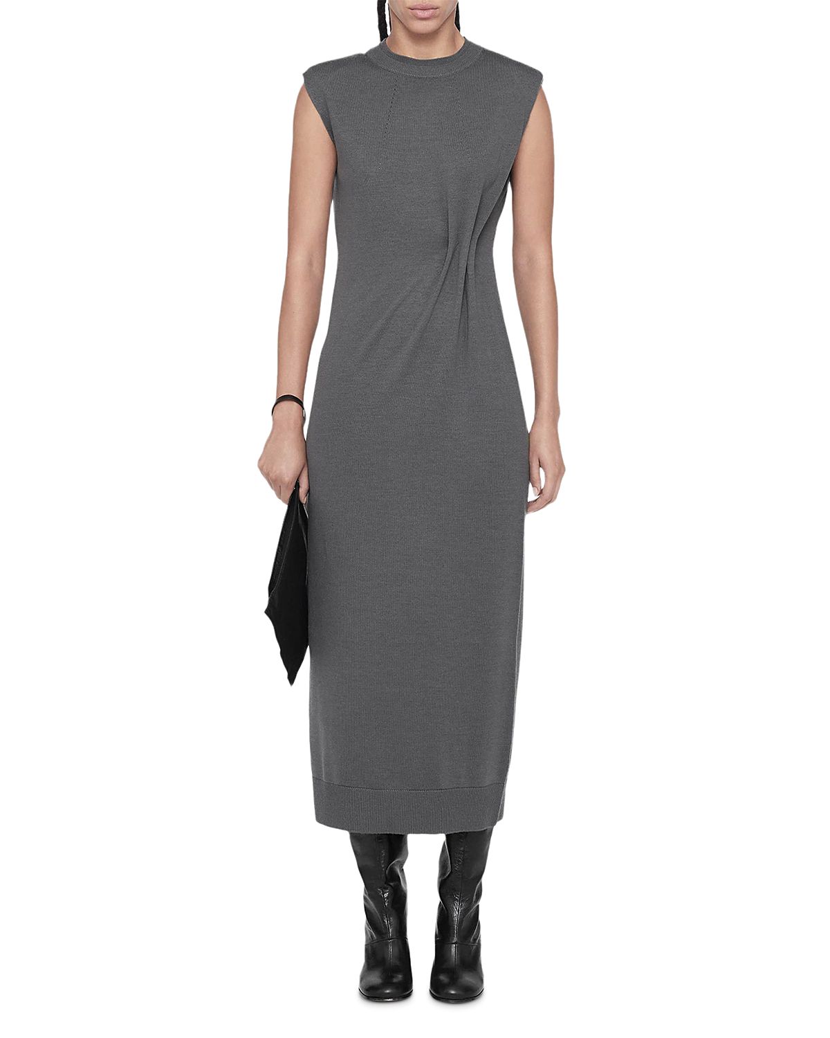 Allsaints Kayla Merino Wool Midi Dress