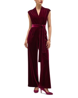 Olive Velvet Tie Waist Jumpsuit