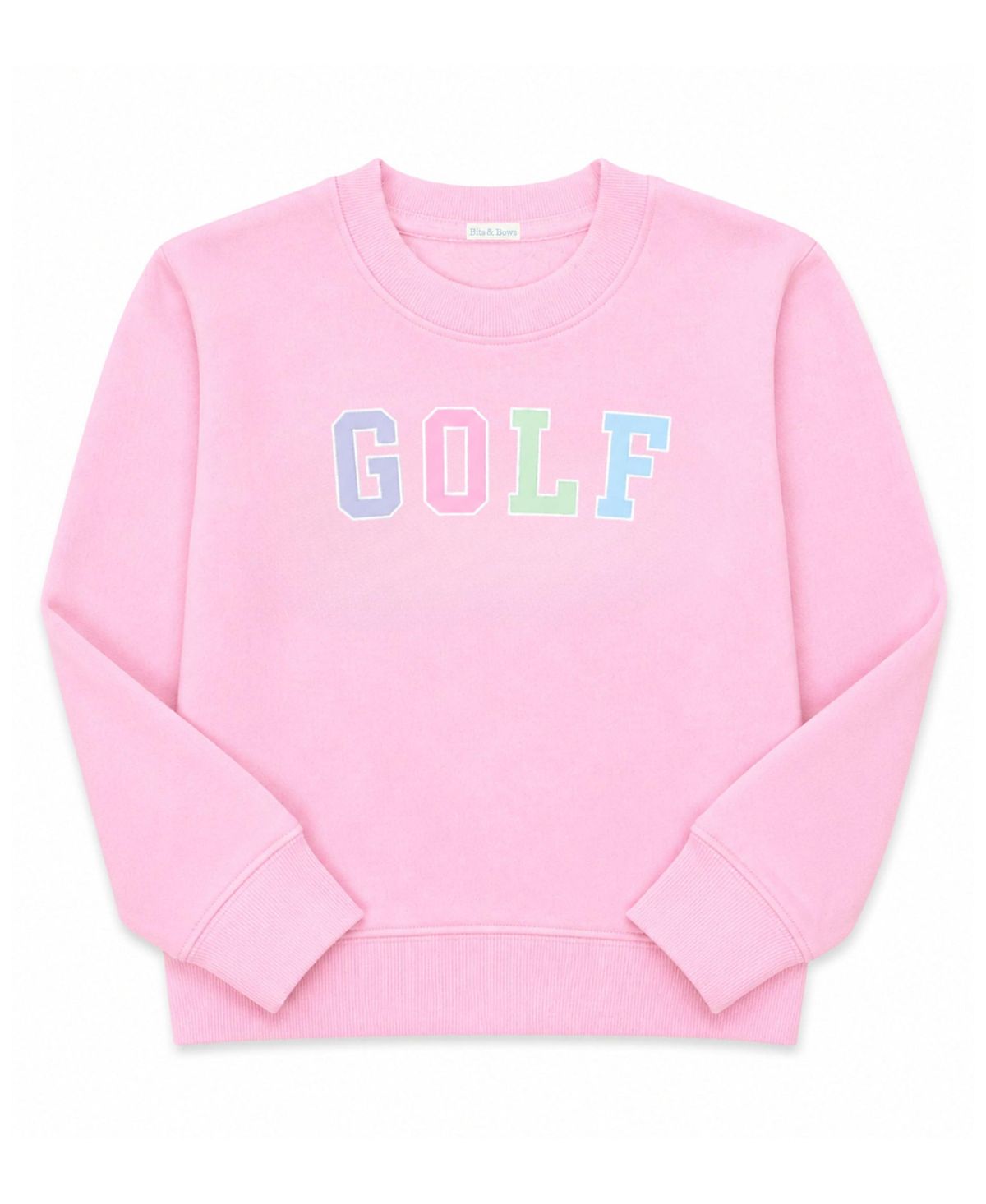 Bits & Bows Girls' Rainbow Golf Crewneck Sweatshirt - Baby, Little Kid, Big Kid