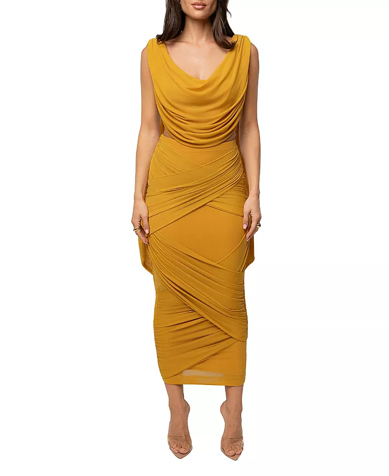 Jluxlabel Divine Drape Mesh Skirt Set