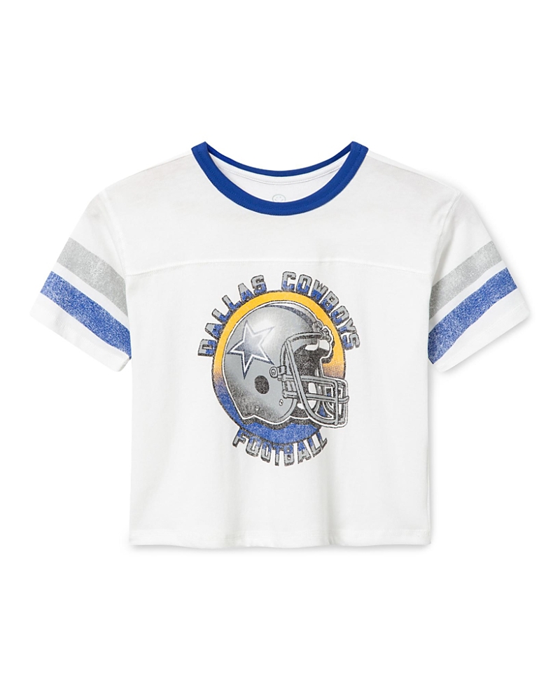 Junk Food Clothing Unisex Nfl Dallas Cowboys Striped Ringer Tee - Little Kid, Big Kid