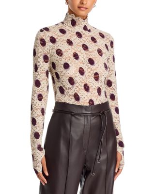 Zadie Flocked Dot Lace Top