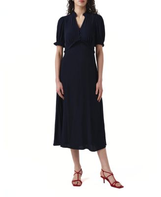  Jolene V-neck Crepe Midi Dress