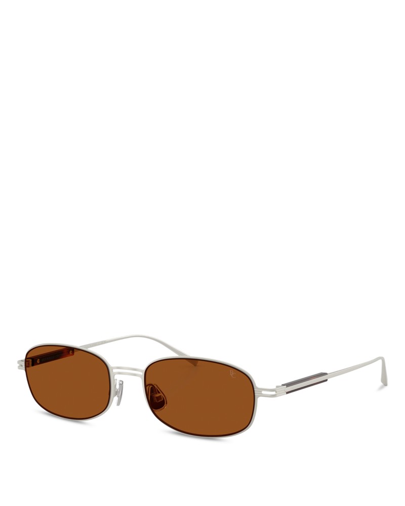 Brunello Cucinelli Oval Sunglasses, 51mm in Silver