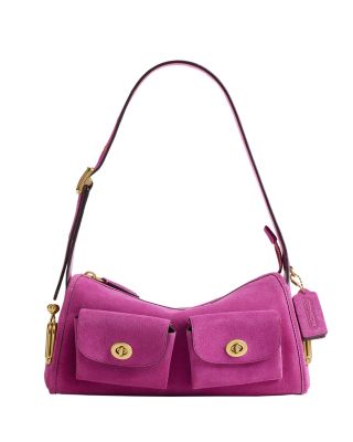 Turnlock Haversack 27 Suede Shoulder Bag