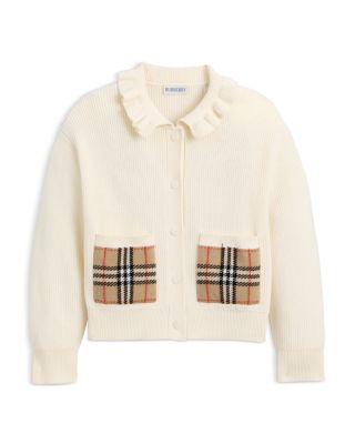 Girls' Rothwell Check Pocket Cotton Wool Cardigan - Little Kid