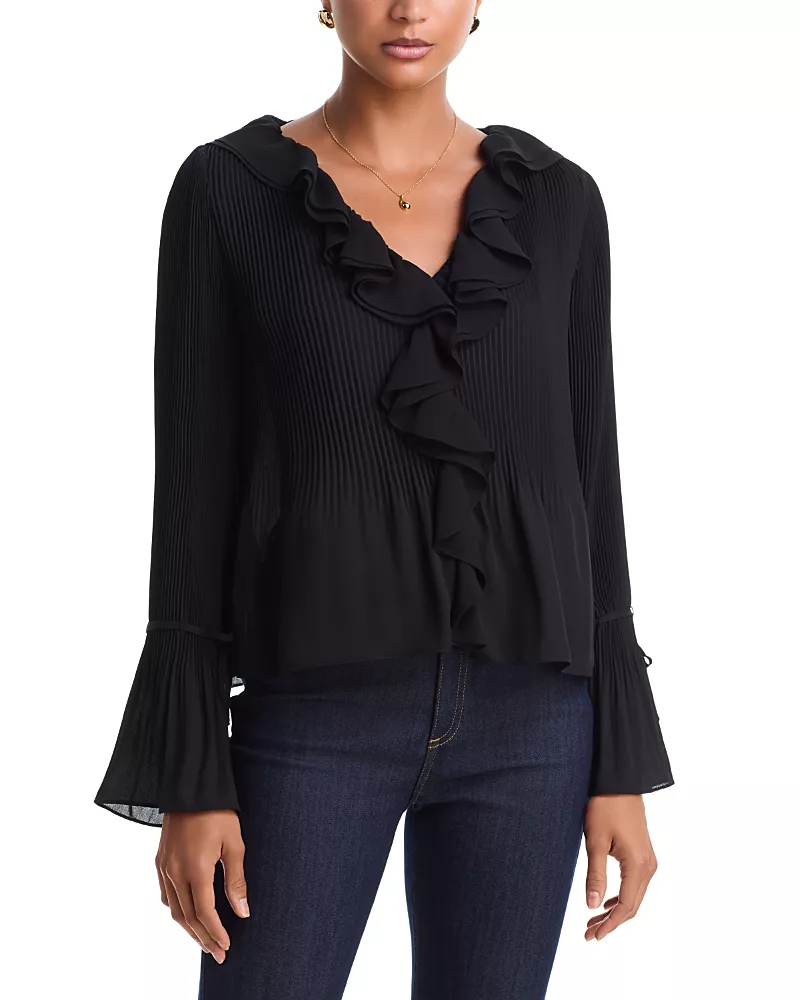 Cinq a Sept Nixen Ruffled Pleated Top