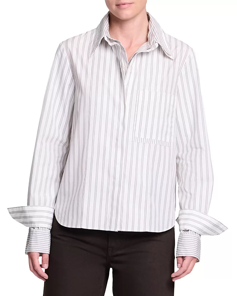 Twp Double Layer Cotton Boyfriend Shirt