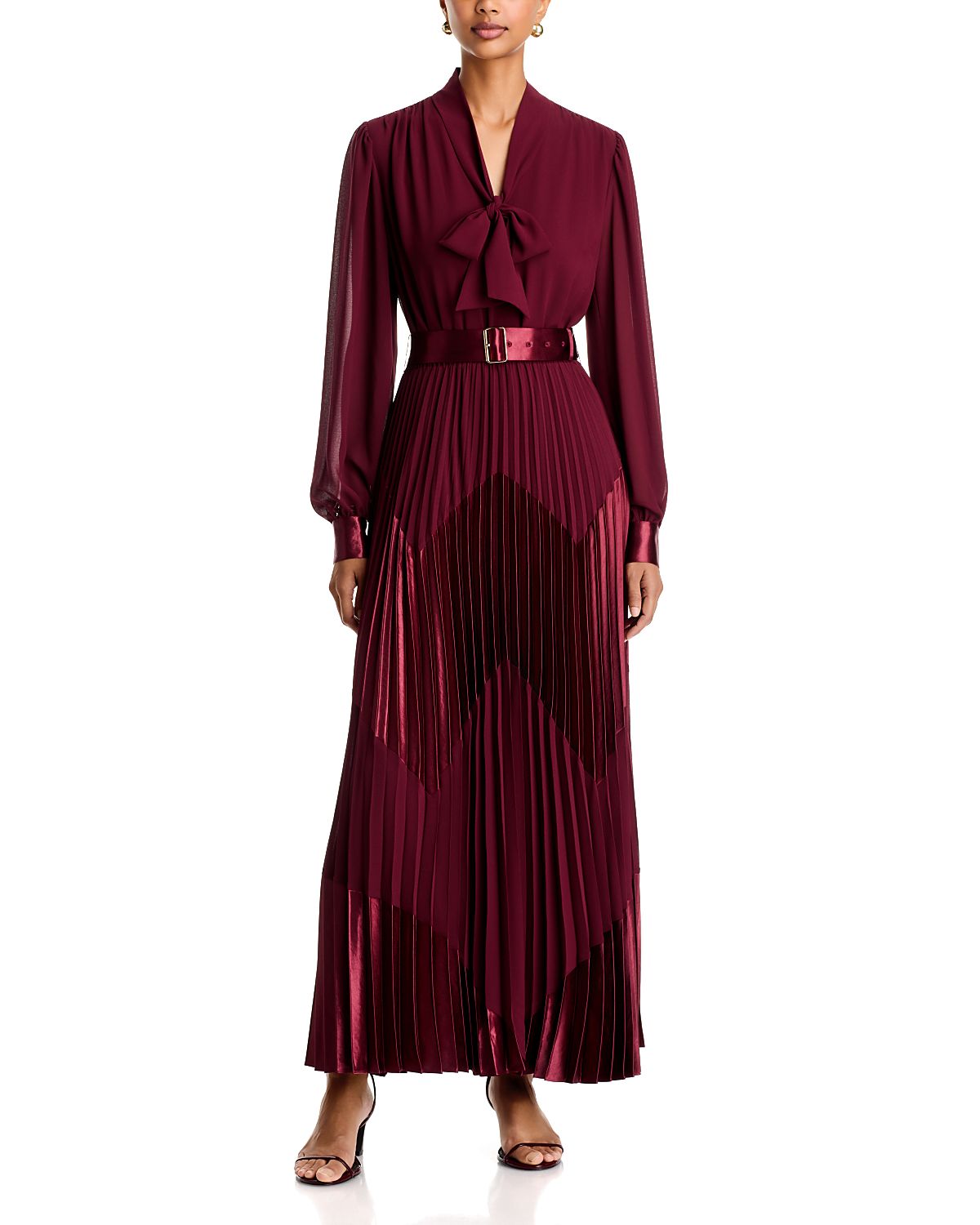 Elie Tahari The Carrie Belted Pleat Dress