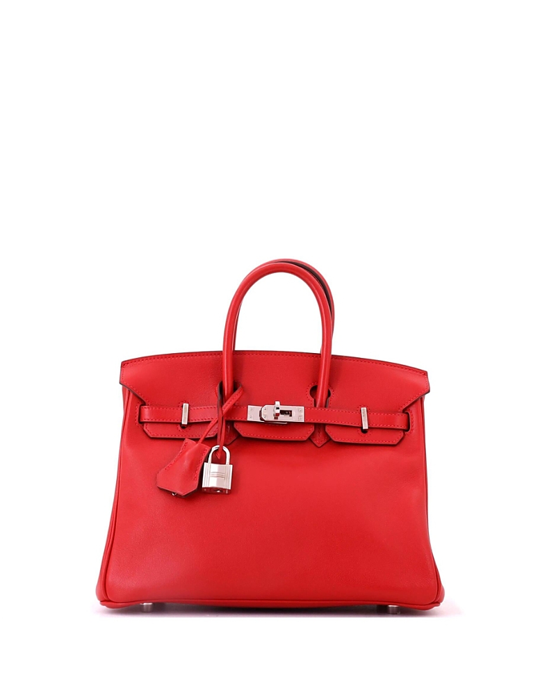 Pre-Owned HERMES Birkin 25 Swift Leather Palladium Hardware Tote