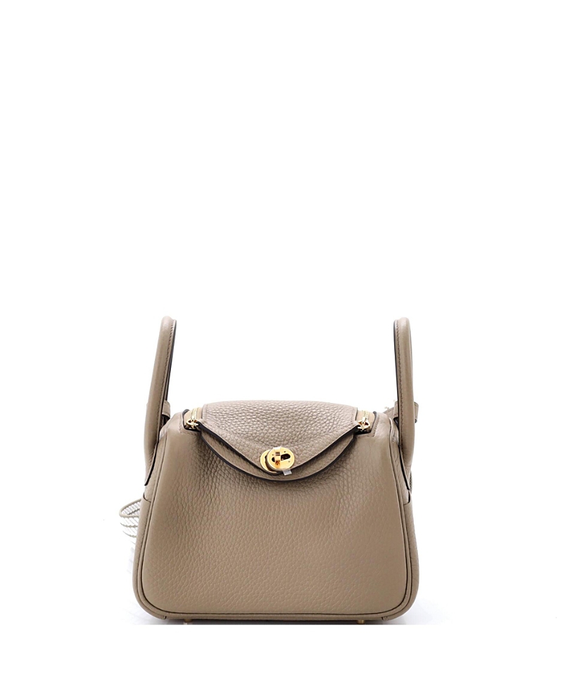 Pre-Owned HERMES Mini Lindy Clemence Leather Satchel