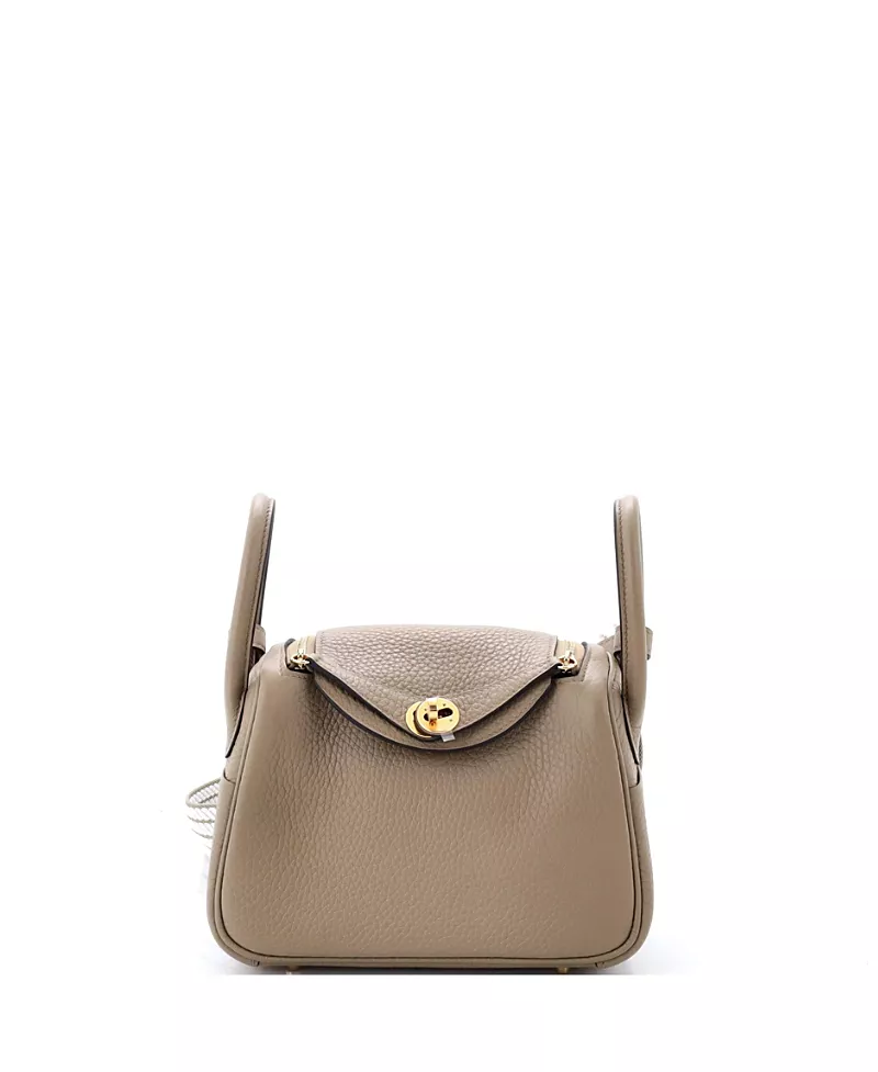 Pre-Owned HERMES Mini Lindy Clemence Leather Satchel