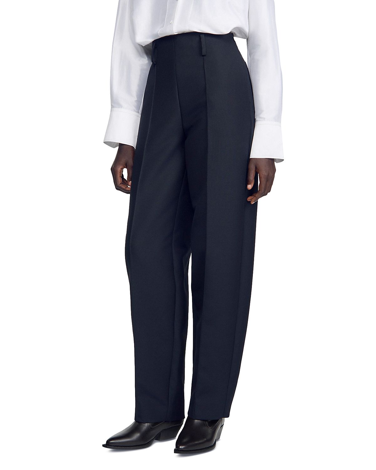 Sandro Emir High Waisted Barrel Pants