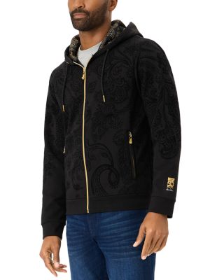 Golden Round Knit Full Zip Cotton Hoodie